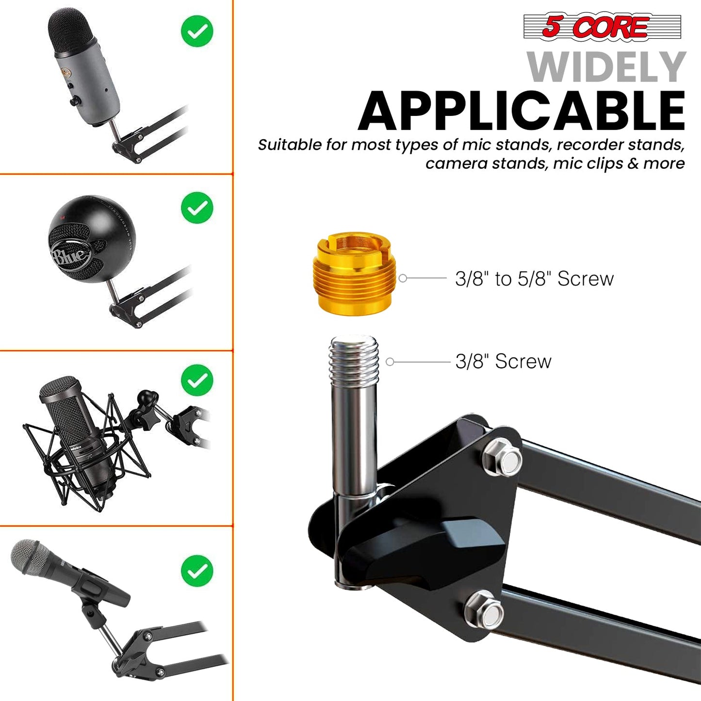 5Core Microphone Stand Suspension Desk Scissor Boom Arm 16" Shock Mount Pop Filter-2