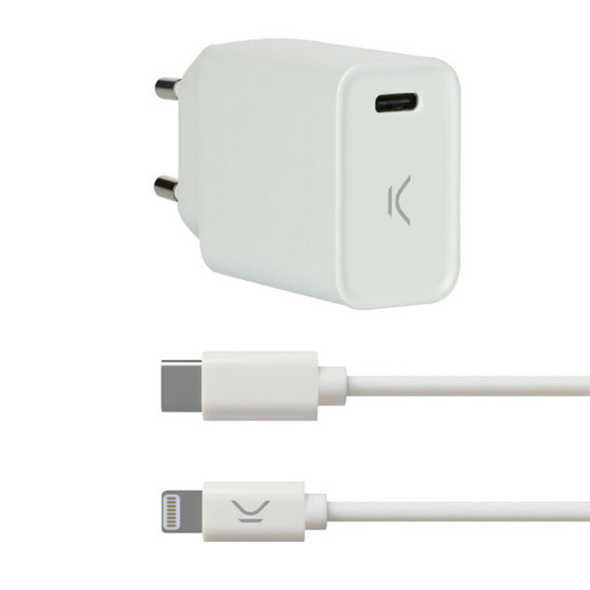 Usb Charger Iphone KSIX Apple-compatible White-0