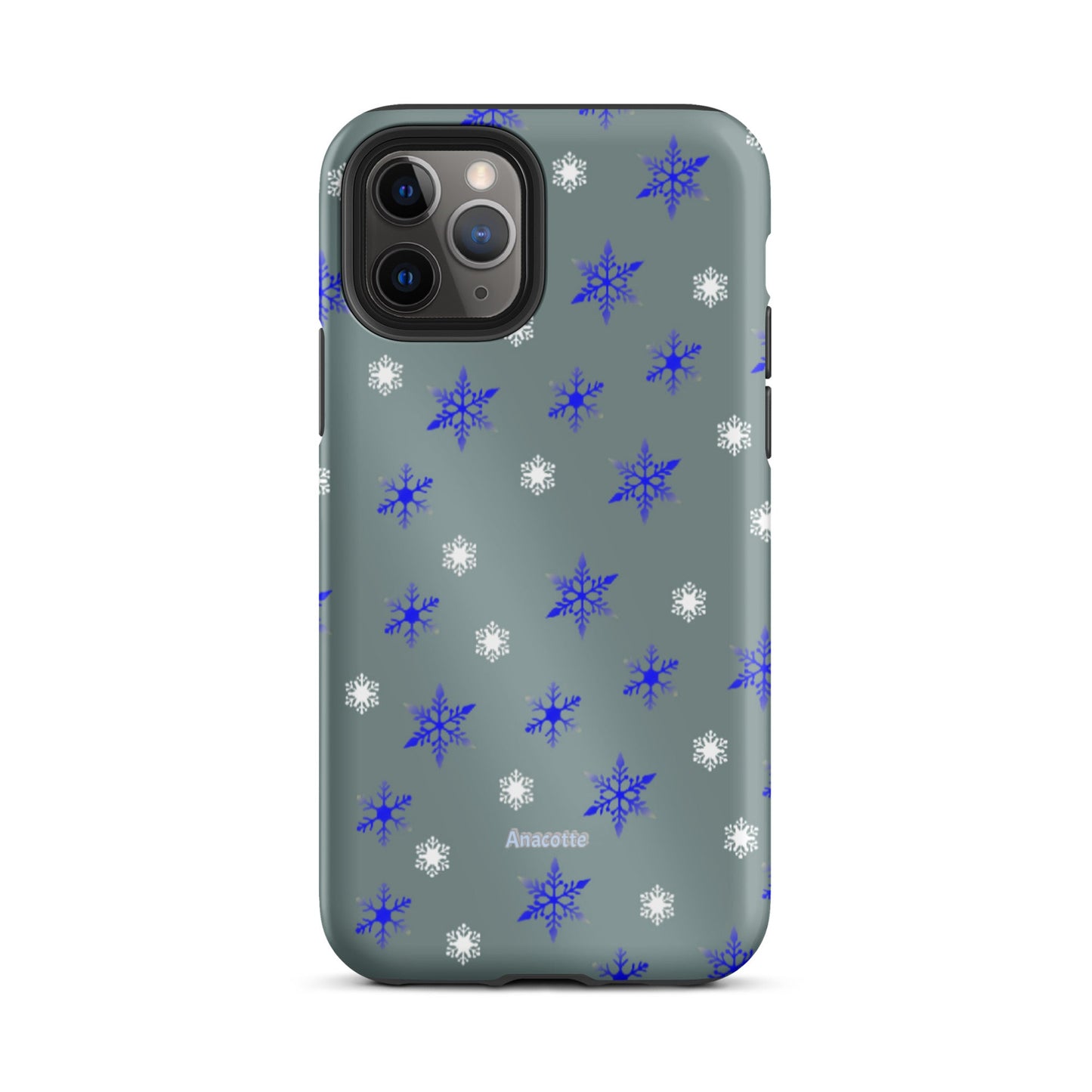 iPhone 14, 13, 12, 11 Christmas Theme iPhone Cases Blue Snow Anacotte-4