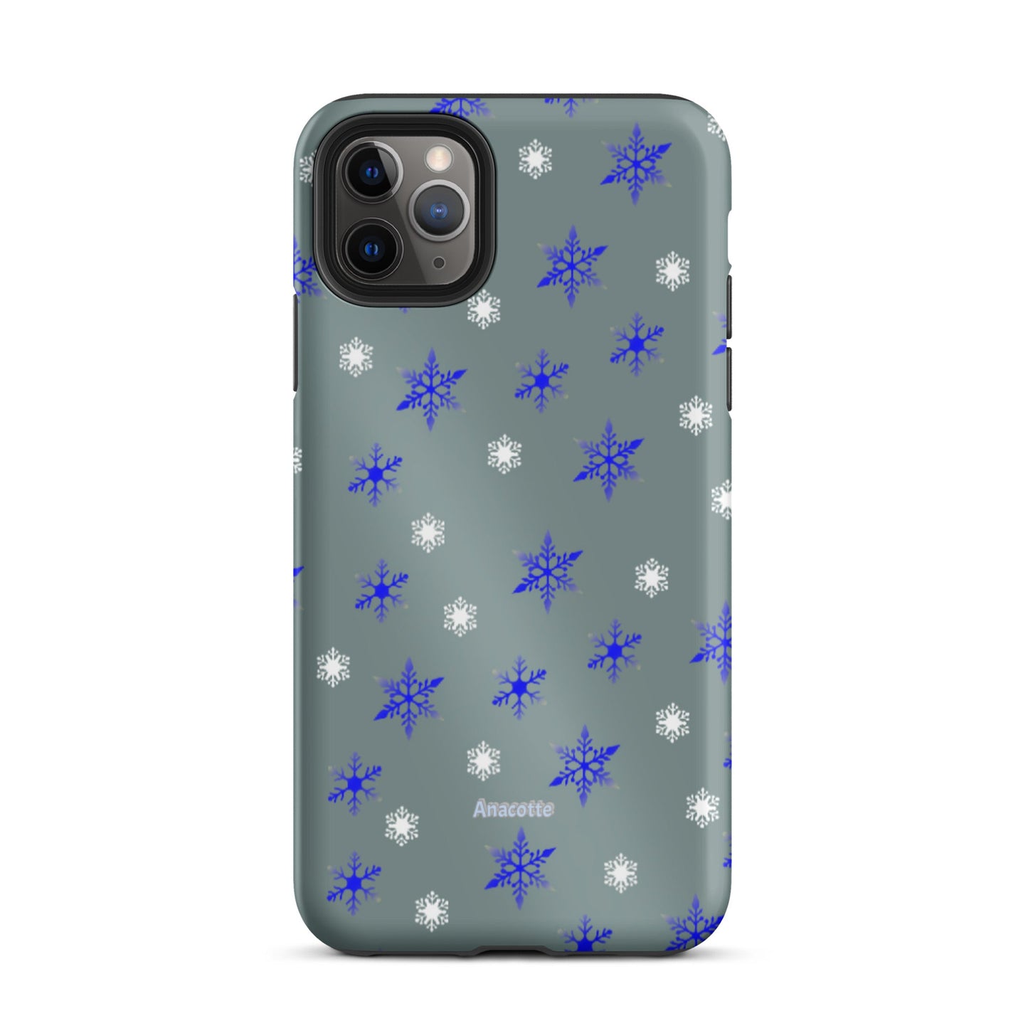 iPhone 14, 13, 12, 11 Christmas Theme iPhone Cases Blue Snow Anacotte-6