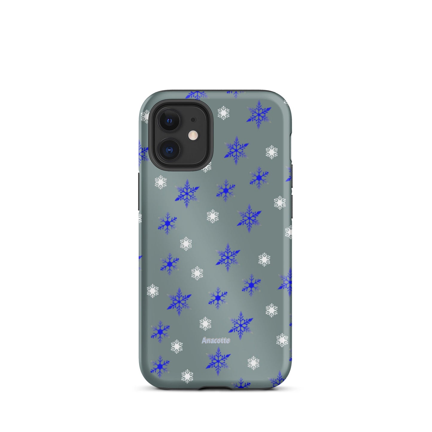 iPhone 14, 13, 12, 11 Christmas Theme iPhone Cases Blue Snow Anacotte-15