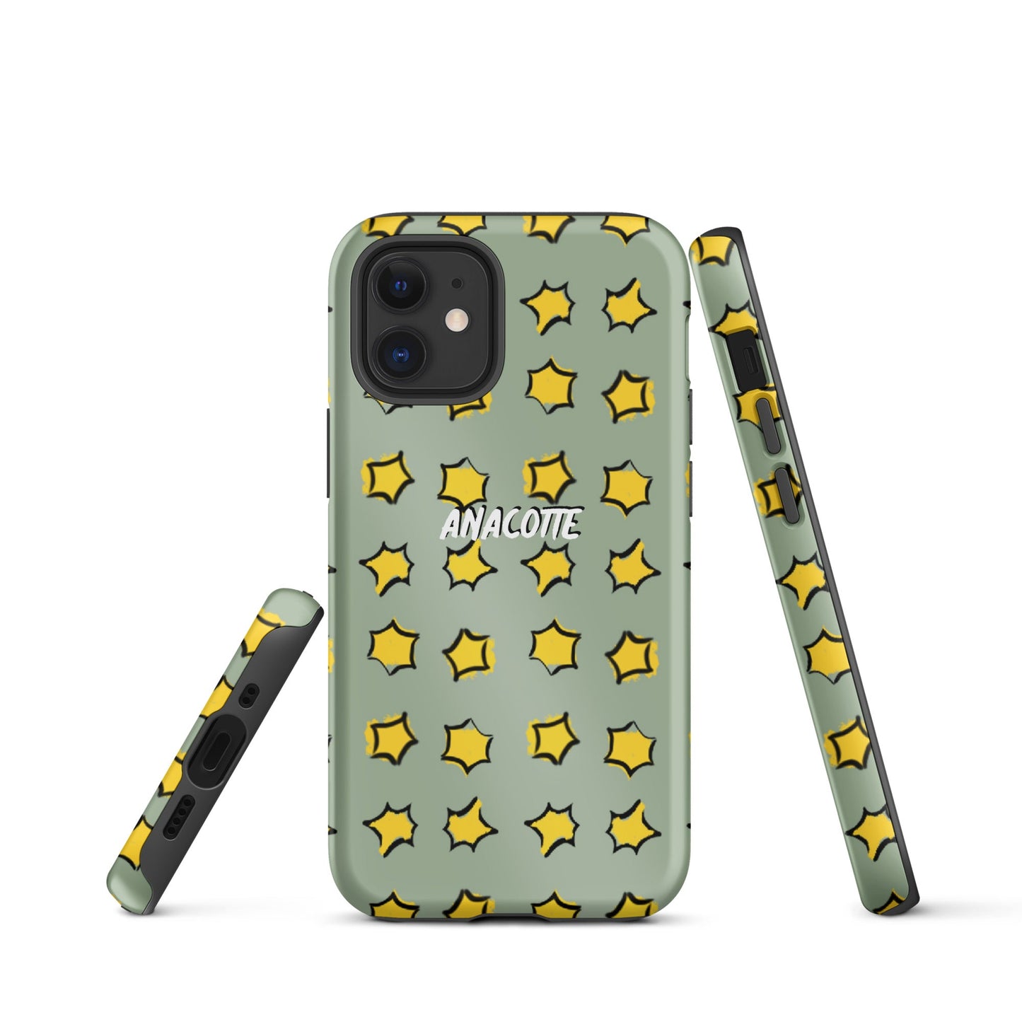 iPhone 14, 13, 12, 11 Christmas Theme iPhone Cases Star Green Anacotte-1