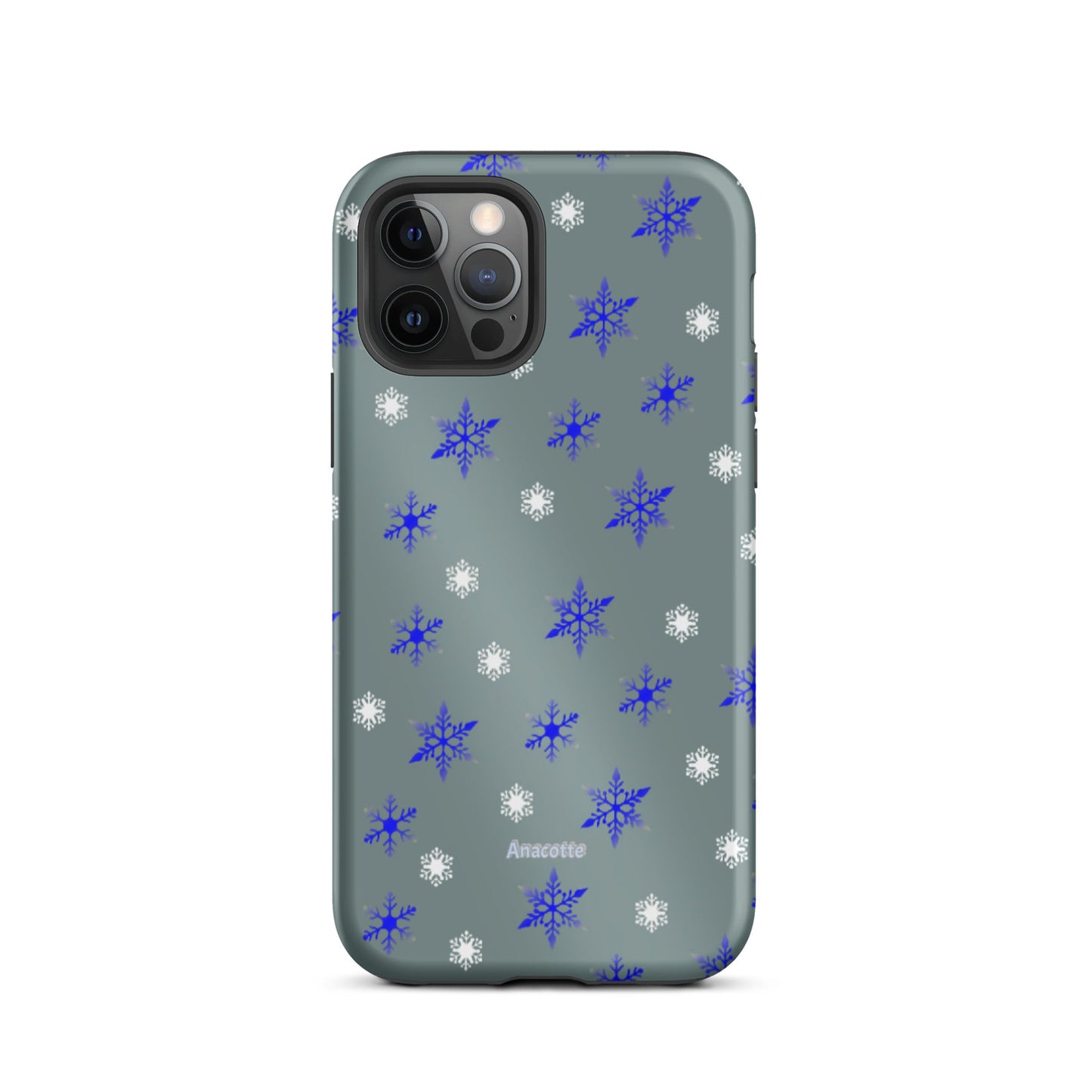 iPhone 14, 13, 12, 11 Christmas Theme iPhone Cases Blue Snow Anacotte-9
