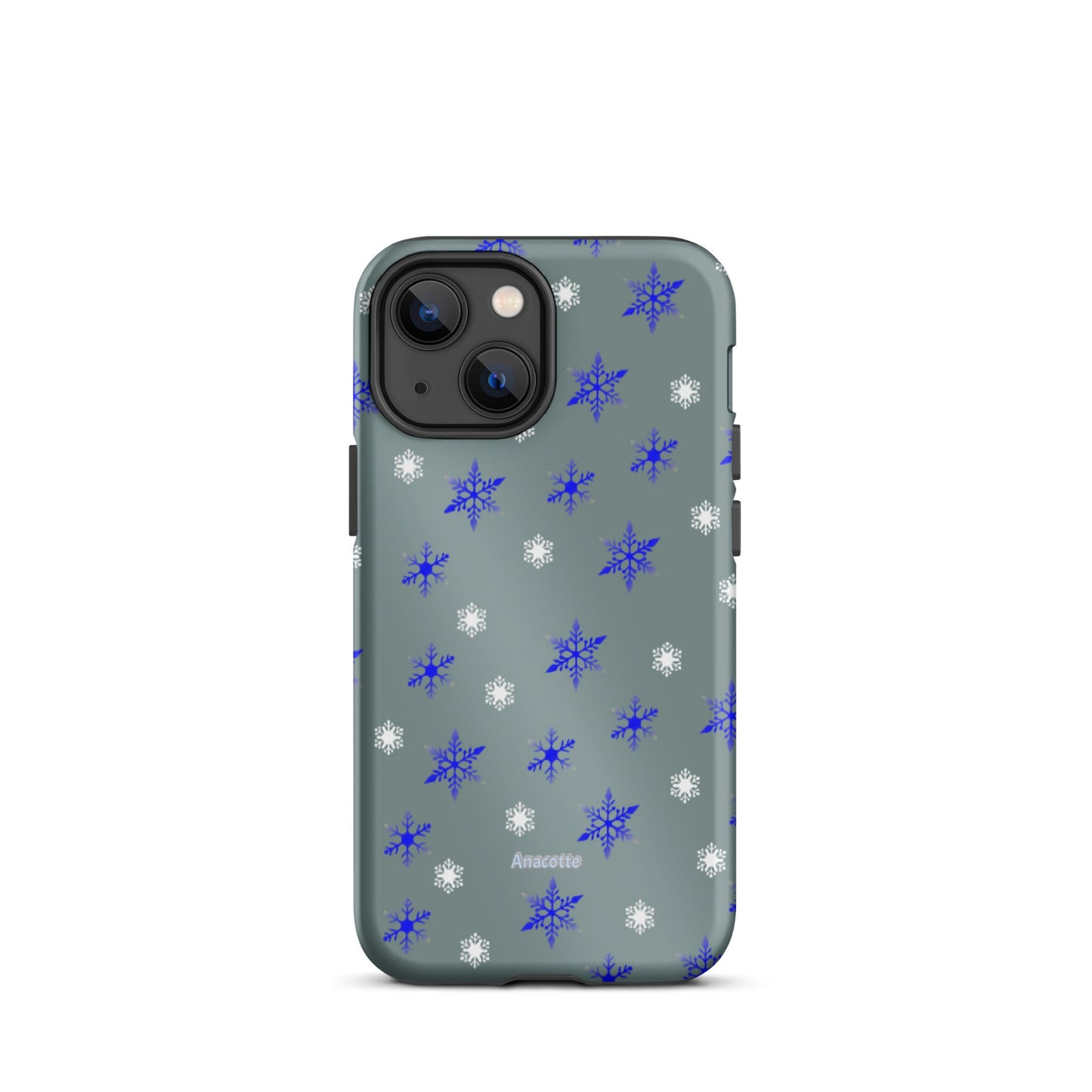 iPhone 14, 13, 12, 11 Christmas Theme iPhone Cases Blue Snow Anacotte-24