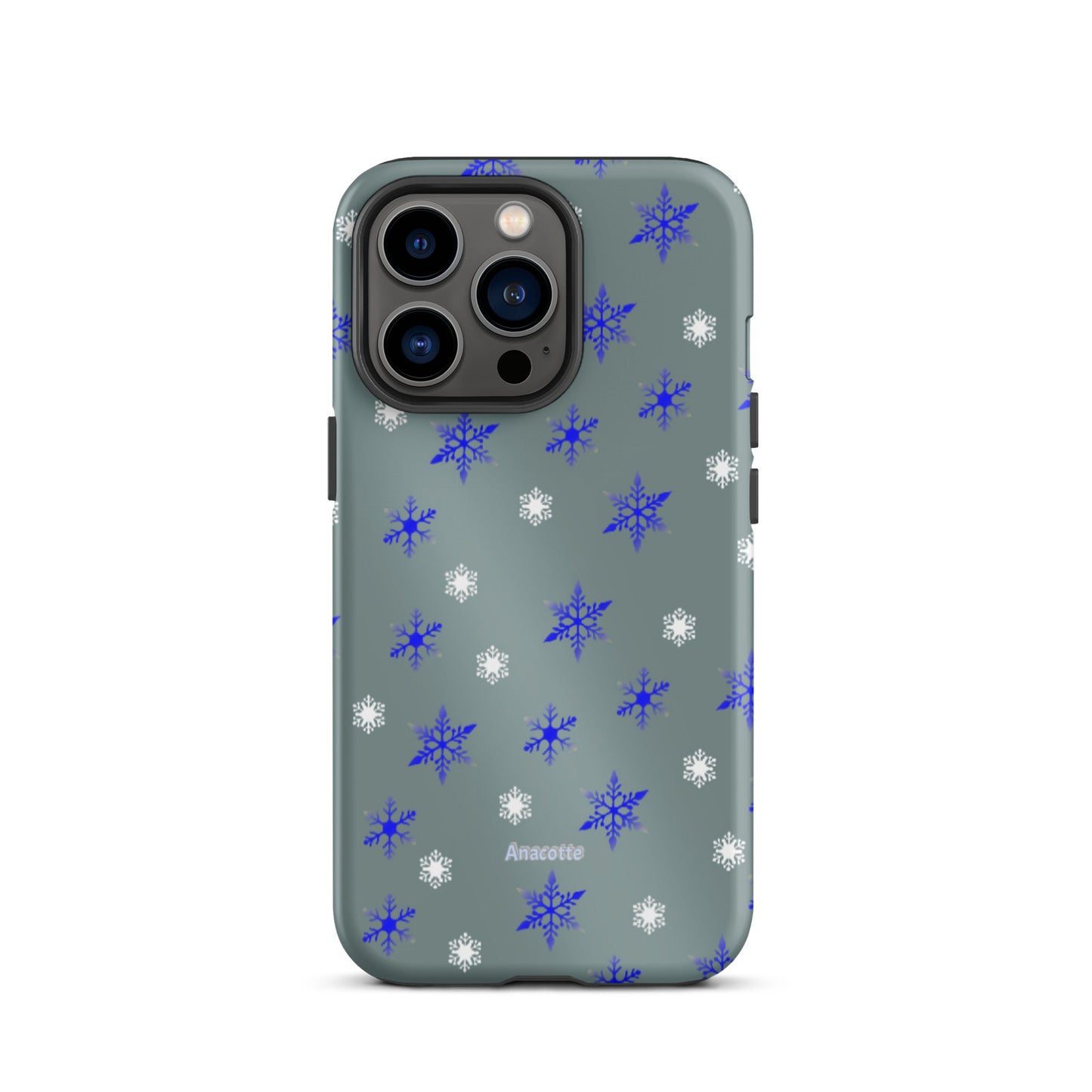 iPhone 14, 13, 12, 11 Christmas Theme iPhone Cases Blue Snow Anacotte-17