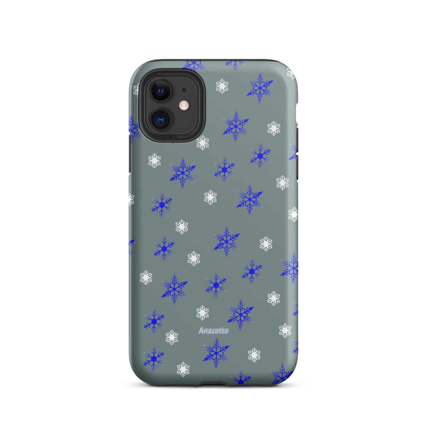 iPhone 14, 13, 12, 11 Christmas Theme iPhone Cases Blue Snow Anacotte-8