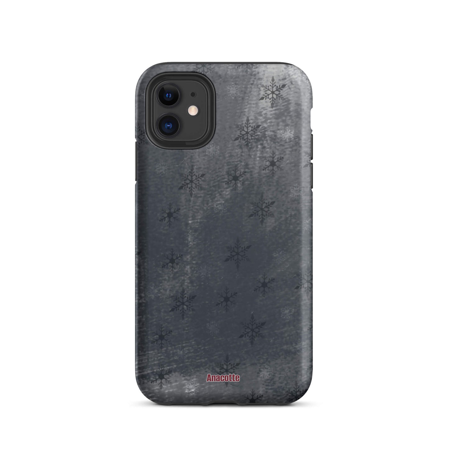 iPhone 14, 13, 12, 11 Christmas Theme iPhone Cases Snow Black Anacotte-7