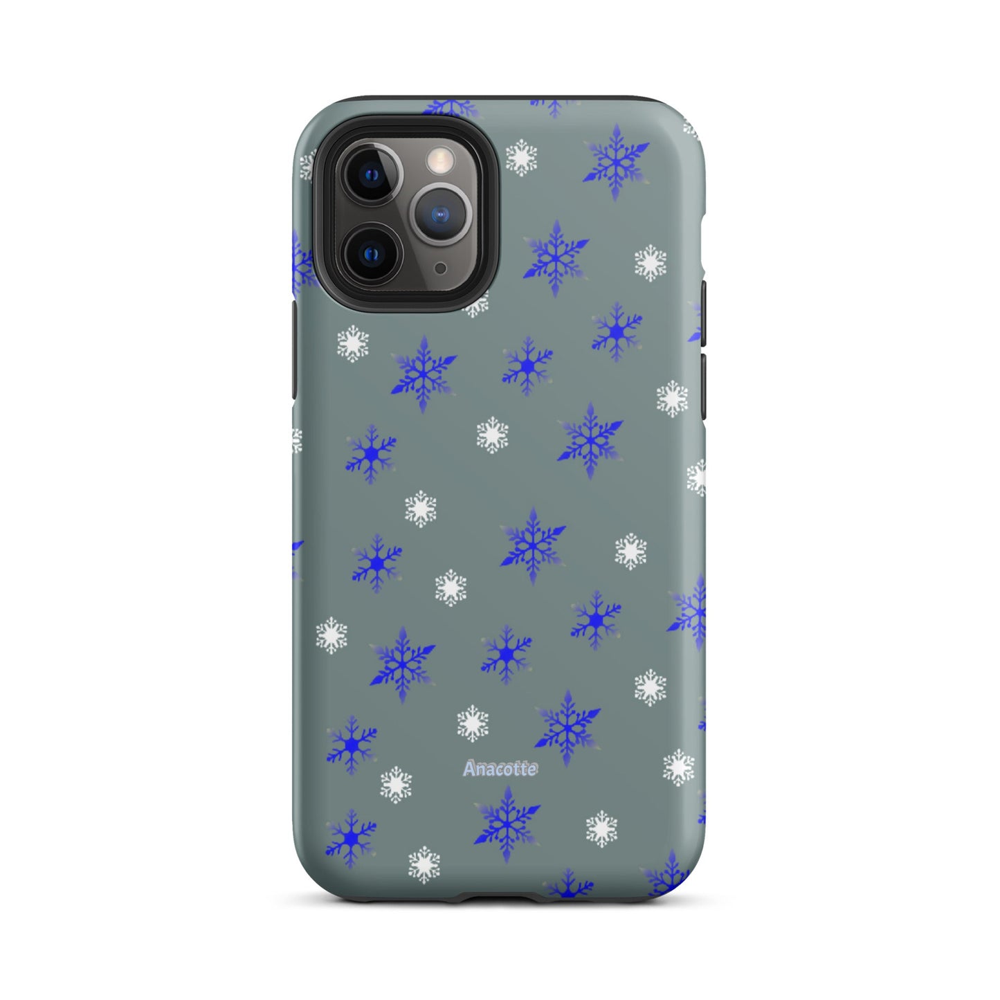 iPhone 14, 13, 12, 11 Christmas Theme iPhone Cases Blue Snow Anacotte-5