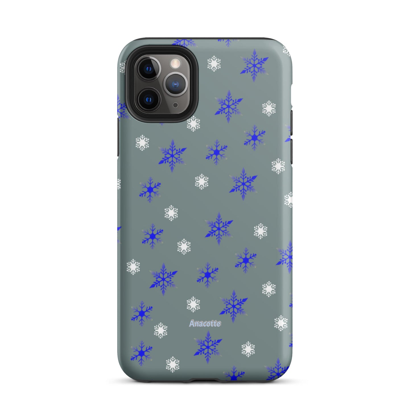 iPhone 14, 13, 12, 11 Christmas Theme iPhone Cases Blue Snow Anacotte-7