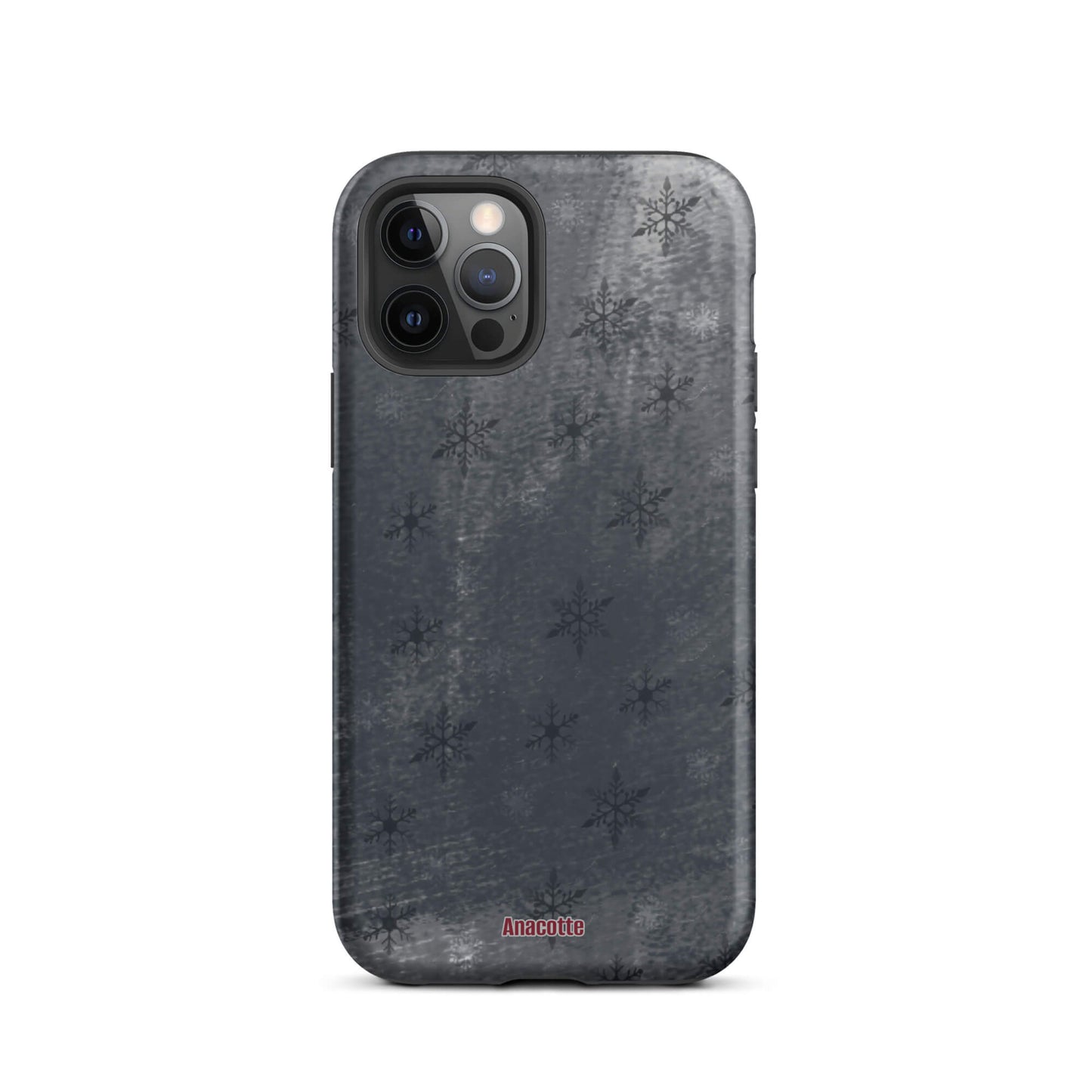 iPhone 14, 13, 12, 11 Christmas Theme iPhone Cases Snow Black Anacotte-12
