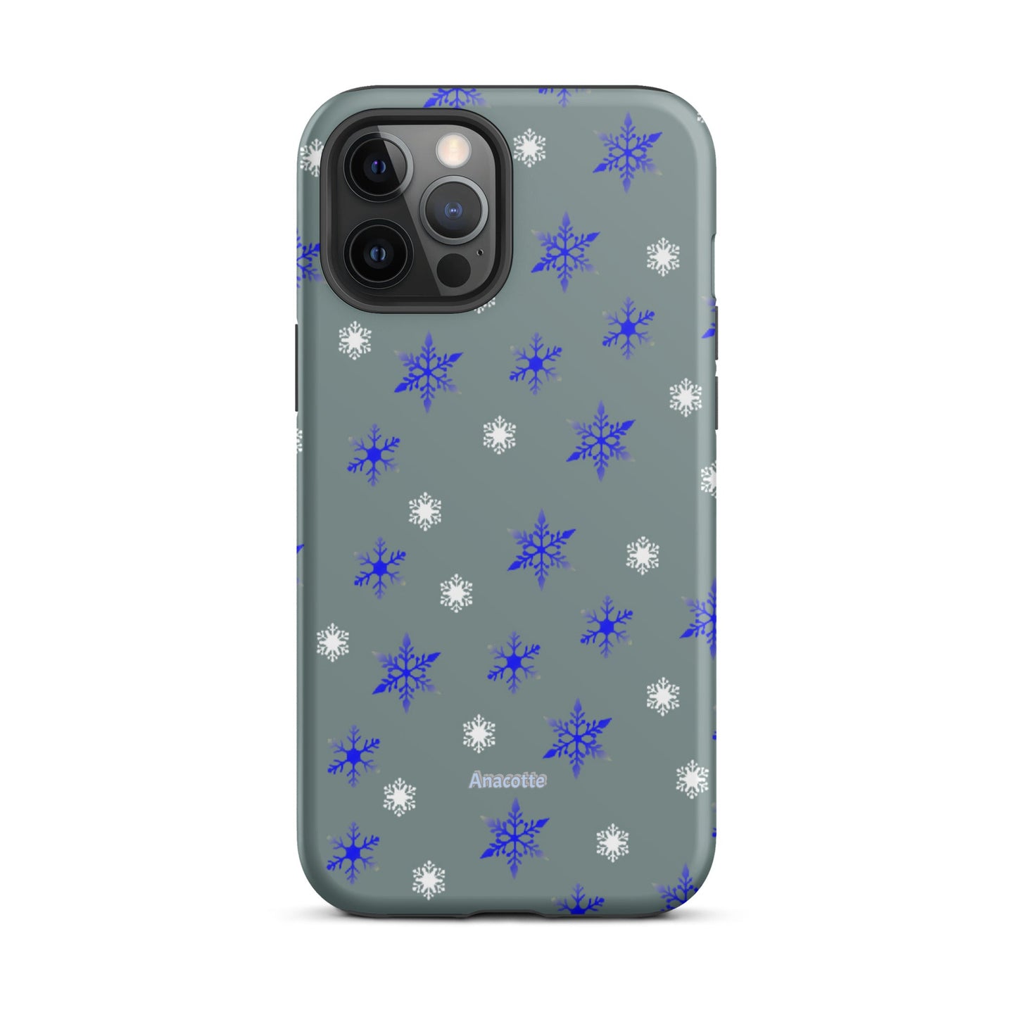 iPhone 14, 13, 12, 11 Christmas Theme iPhone Cases Blue Snow Anacotte-11