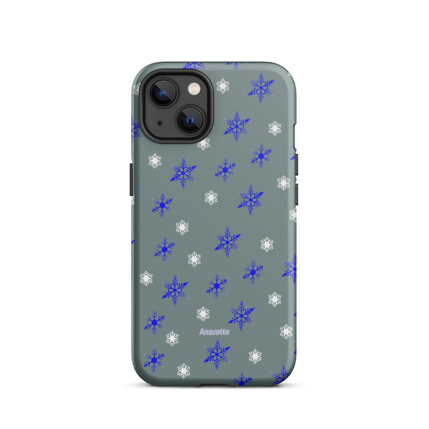 iPhone 14, 13, 12, 11 Christmas Theme iPhone Cases Blue Snow Anacotte-23