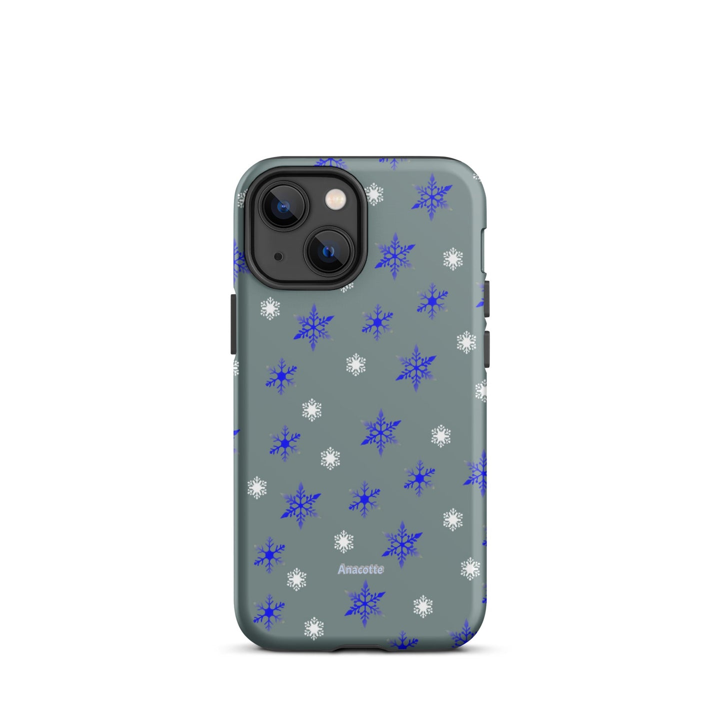 iPhone 14, 13, 12, 11 Christmas Theme iPhone Cases Blue Snow Anacotte-20