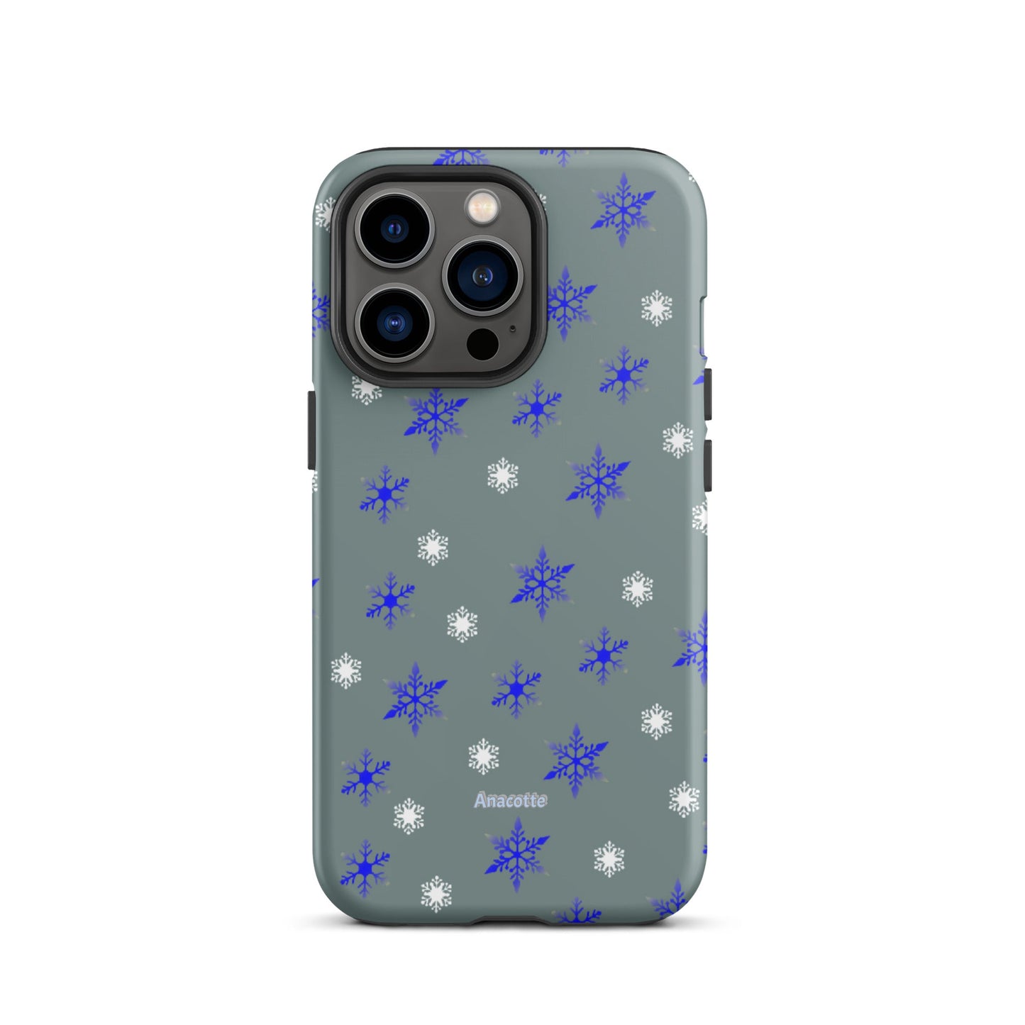 iPhone 14, 13, 12, 11 Christmas Theme iPhone Cases Blue Snow Anacotte-21
