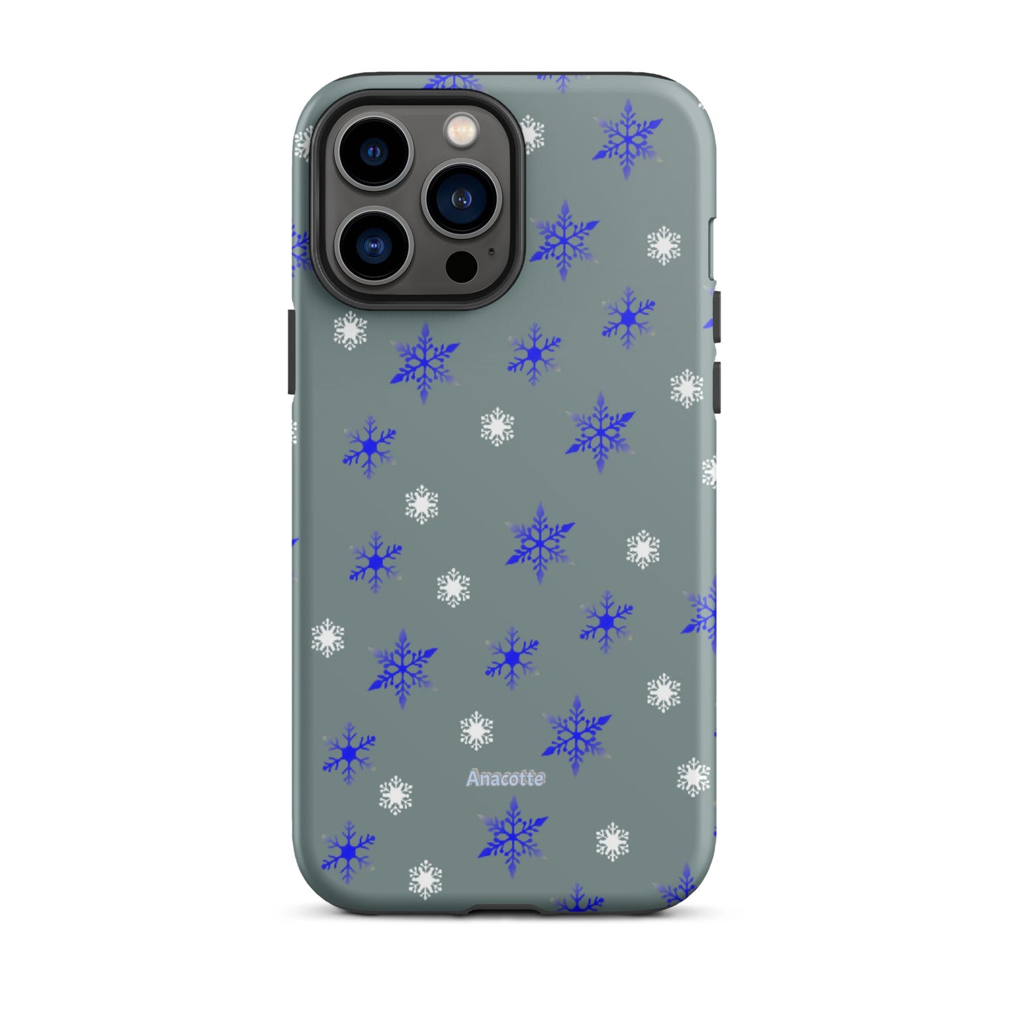 iPhone 14, 13, 12, 11 Christmas Theme iPhone Cases Blue Snow Anacotte-18