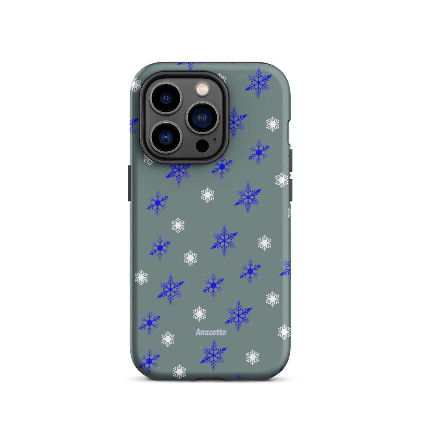iPhone 14, 13, 12, 11 Christmas Theme iPhone Cases Blue Snow Anacotte-30