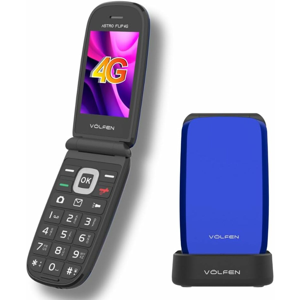 Mobile telephone for older adults Volfen ASTRO FLIP 48 MB 2,8" Blue 4G-8