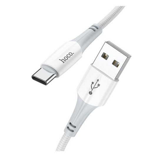 Hoco X70 adatkábel (USB - Type-C, 3A, 100cm, törésgátló, cipőfűző) FEHÉR (X70_USB_LIGHTNING_W TYPE-C) (X70_USB_LIGHTNING_W TYPE-C)-0