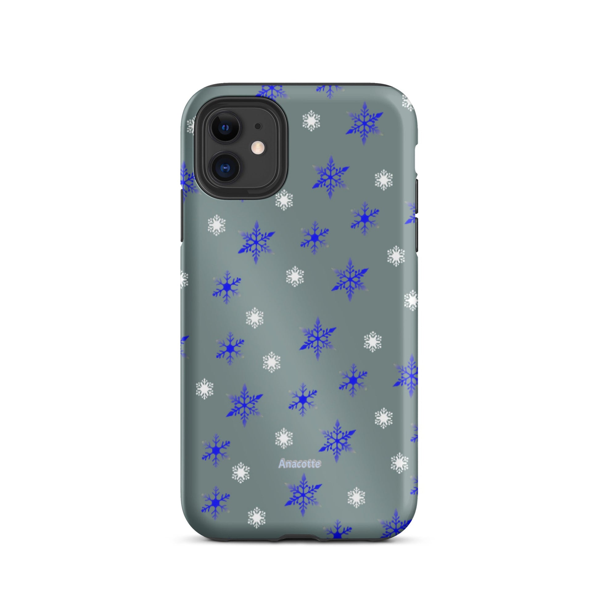 iPhone 14, 13, 12, 11 Christmas Theme iPhone Cases Blue Snow Anacotte-3