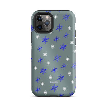 iPhone 14, 13, 12, 11 Christmas Theme iPhone Cases Blue Snow Anacotte-4