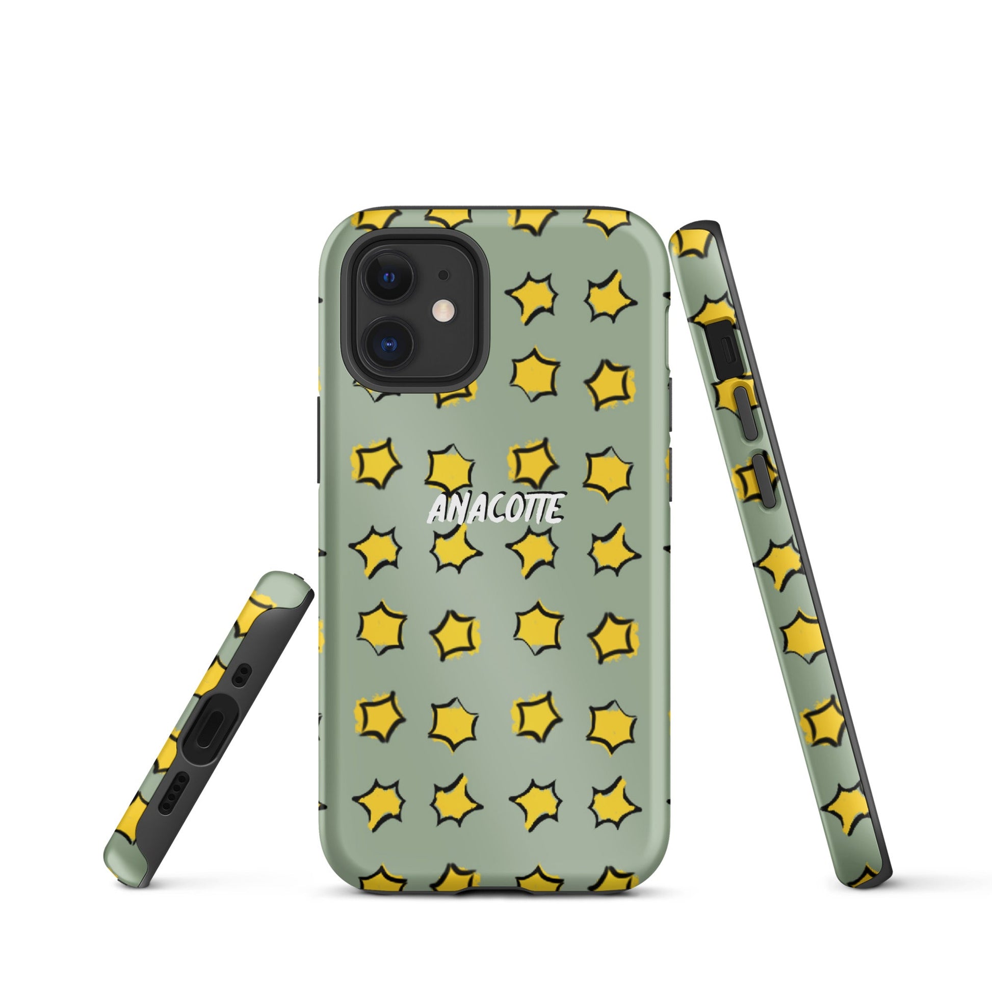 iPhone 14, 13, 12, 11 Christmas Theme iPhone Cases Star Green Anacotte-1