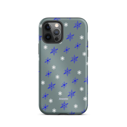 iPhone 14, 13, 12, 11 Christmas Theme iPhone Cases Blue Snow Anacotte-9