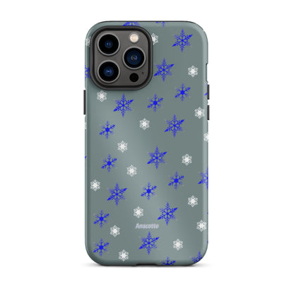 iPhone 14, 13, 12, 11 Christmas Theme iPhone Cases Blue Snow Anacotte-19