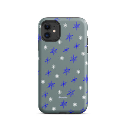 iPhone 14, 13, 12, 11 Christmas Theme iPhone Cases Blue Snow Anacotte-8