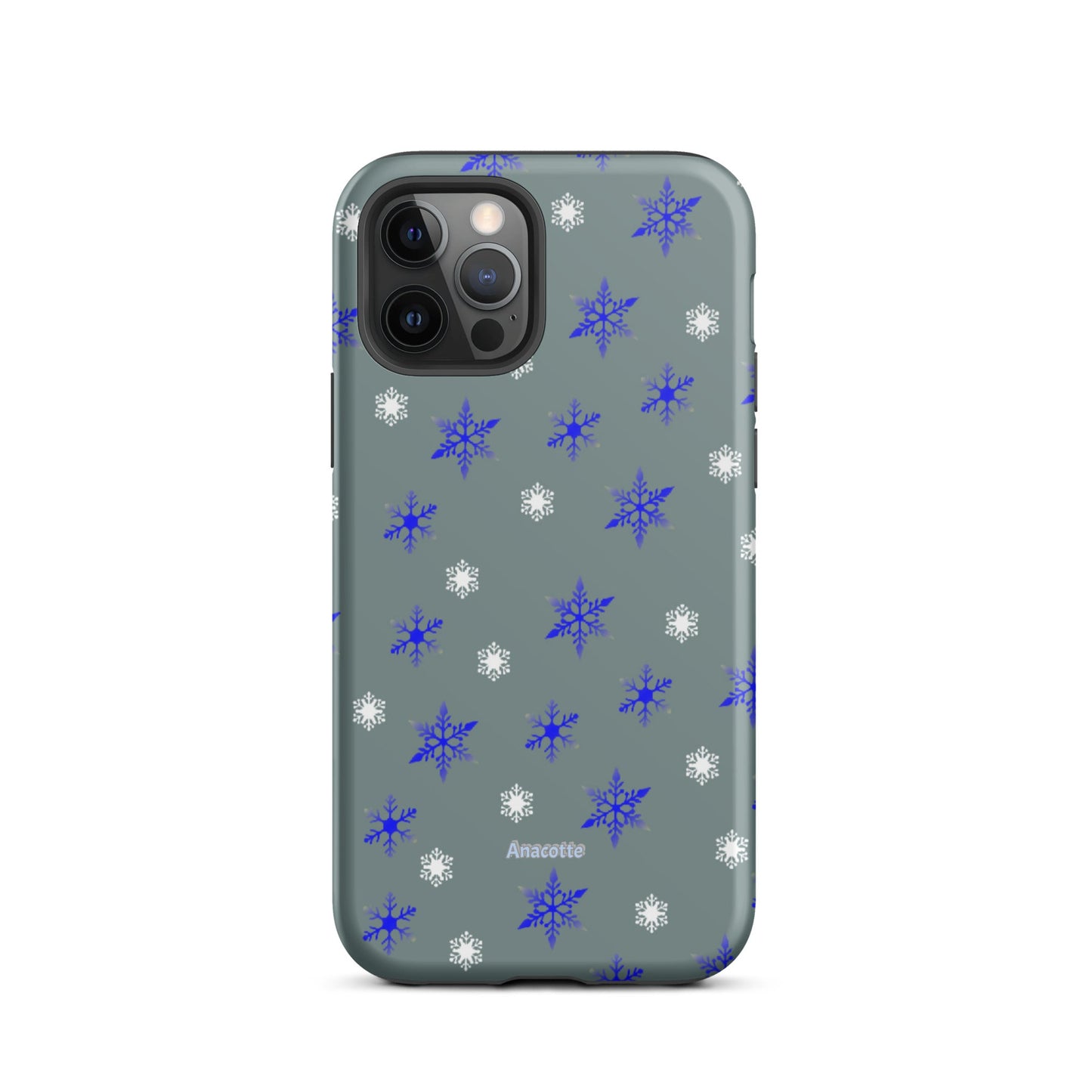 iPhone 14, 13, 12, 11 Christmas Theme iPhone Cases Blue Snow Anacotte-13
