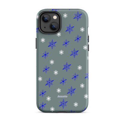 iPhone 14, 13, 12, 11 Christmas Theme iPhone Cases Blue Snow Anacotte-28